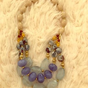 Anthropologie blue beaded necklace